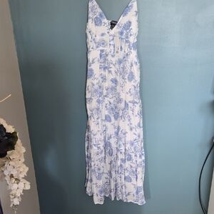 Streetwear Society Blue and White Maxi Dress